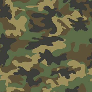 Vector camouflage military pattern seamless army background, disguise texture.