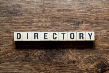 Directory - word concept on building blocks, text