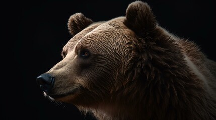 Obraz premium brown bear portrait animal wild grizzly generative ai