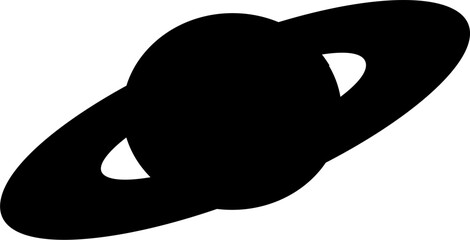 Black and white illustration gaseous planet saturn