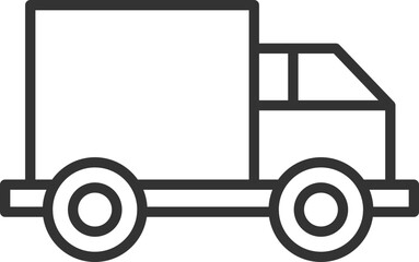 Fototapeta premium Truck toy icon on white background. Line style vector illustration.