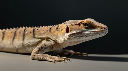 Fototapeta premium close up of iguana lizard reptile animal green generative ai
