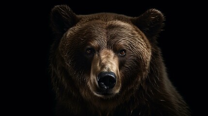 brown bear portrait animal wild grizzly generative ai