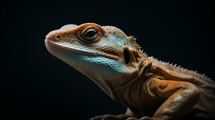 Obraz premium close up of iguana lizard reptile animal green generative ai