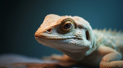 Fototapeta premium close up of iguana lizard reptile animal green generative ai