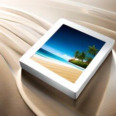 photo frame on the beach