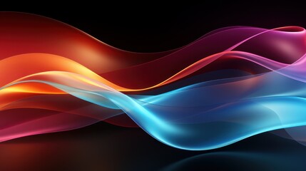 Obraz premium Dark abstract background with a glowing blue and red colors, Generative AI