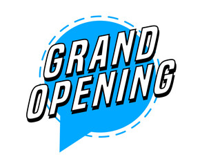 Colorful vector flat design banner grand opening. This sign is well adapted for web design.