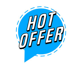 Colorful vector flat design banner hot offer. This sign is well adapted for web design.