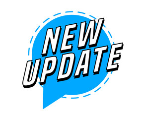 Colorful vector flat design banner new update. This sign is well adapted for web design.