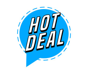 Colorful vector flat design banner hot deal. This sign is well adapted for web design.