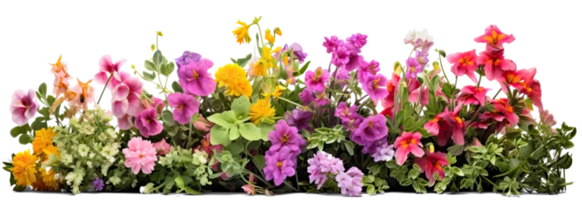 Printed roller blinds Garden bush of flowers on transparent background, png
