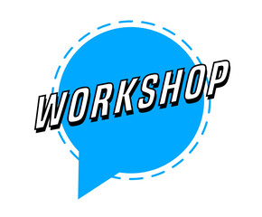 Colorful vector flat design banner workshop. This sign is well adapted for web design.