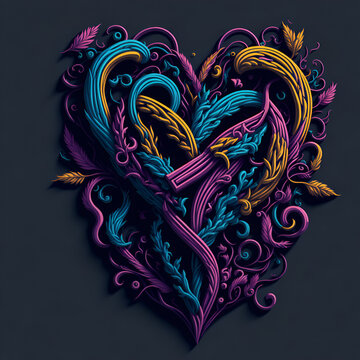 Colorful Heart: Bursting with Vibrant Love!