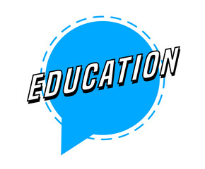 Colorful vector flat design banner education. This sign is well adapted for web design.