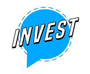 Colorful vector flat design banner invest. This sign is well adapted for web design.