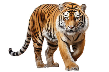 Obraz premium Tiger hunting isolated on transparent background
