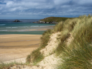Beautiful Crantock beach on the North Cornish coast 