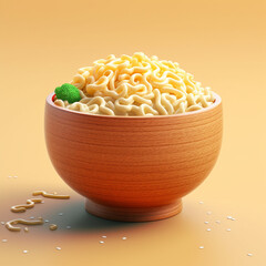 3d illustration of a bowl of ramen noodles