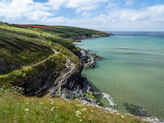 Beautiful Crantock beach on the North Cornish coast 