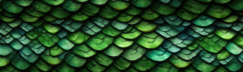 Seamless Green Snake Skin Pattern. Generative AI