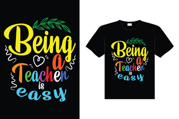 Teacher vintage colorful lettering typography t-shirt design eye caching vector art
