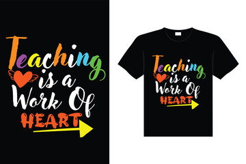 Teacher vintage colorful lettering typography t-shirt design eye caching vector art