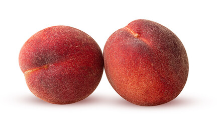 Two ripe peach fruit