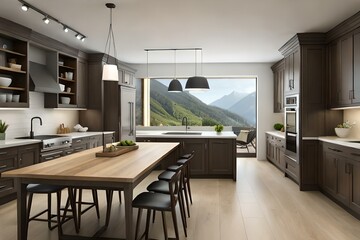 Fototapeta na wymiar most beautiful interior design of kitchen and medical store Generative Ai
