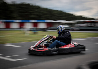 Go kart in a race