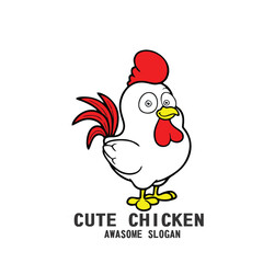 Design logo icon mascot character cute chicken