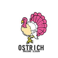 Design logo icon mascot character ostrich