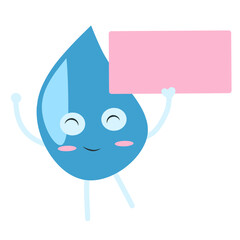 World water day illustration.water cartoon character.