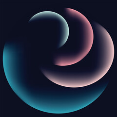 abstract circle background blue teal pink color gradiant illustration.