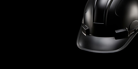 a black helmet that stands out noticeably against a dark background.