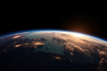 Surface of planet Earth in space. View from orbit. Elements of this image furnished by NASA