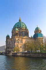 Fototapeta premium Germany April 8, 2019: Berliner Dom on the Spree River