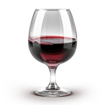 glass of red wine isolated on white background. Generative AI