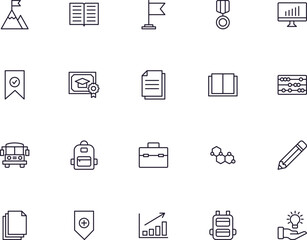 Education line icon set. Collection of high quality signs for web design, mobile app , UI design and etc. Outline icon of education, school, university, learning.