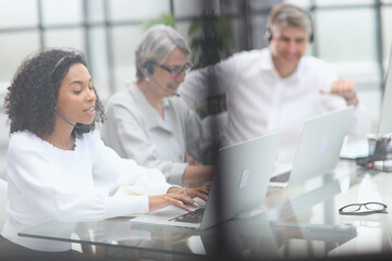 Business group working in customer and help desk office