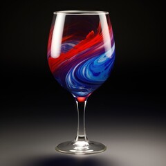 red and blue chiuliy style glass 