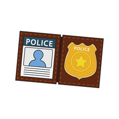 kids drawing Vector illustration Police ID document flat cartoon isolated