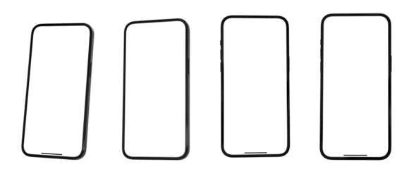 Mockup smart phone new generation and screen Transparent and Clipping Path, isolated Mock up screen template for Infographic Business web site design app