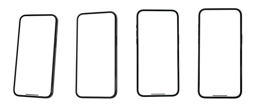 Mockup smart phone new generation and screen Transparent and Clipping Path, isolated Mock up screen template for Infographic Business web site design app