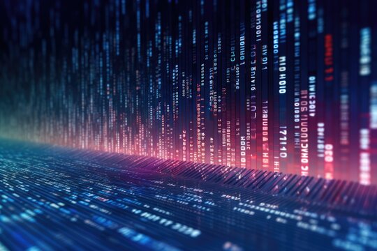 computer background with binary code blurred Generative AI