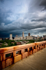 Cleveland Ohio Skyline during a Storm