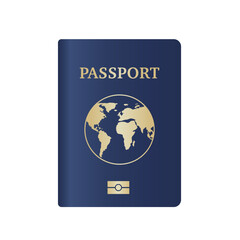 Travel passport cover vector template. International identification document for travel. Vector image about verification citizenship, tourism and vacation. Vector illustration