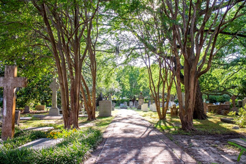 Naklejka premium Cemetery outside St Philips Church in Charleston, SC
