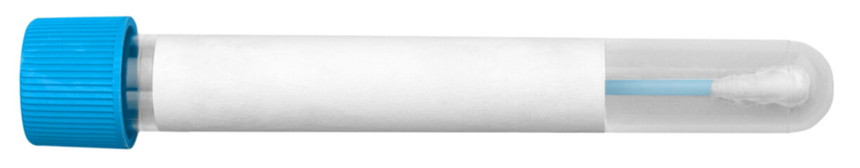 Tube containing a swab sample that has tested on COVID