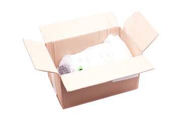 Open Cardboard Box Isolated On A White Background